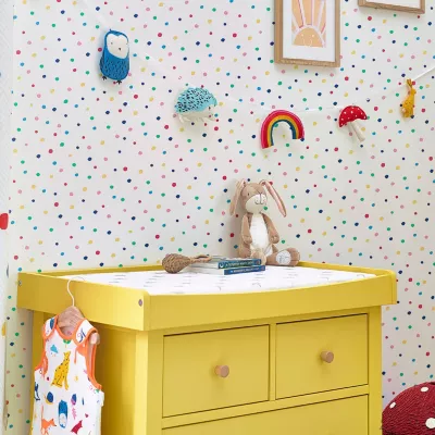 Papier peint intissé Lynx multi spot rainbow imprimé petits pois multicouleurs L.1000 x l.52cm Joules