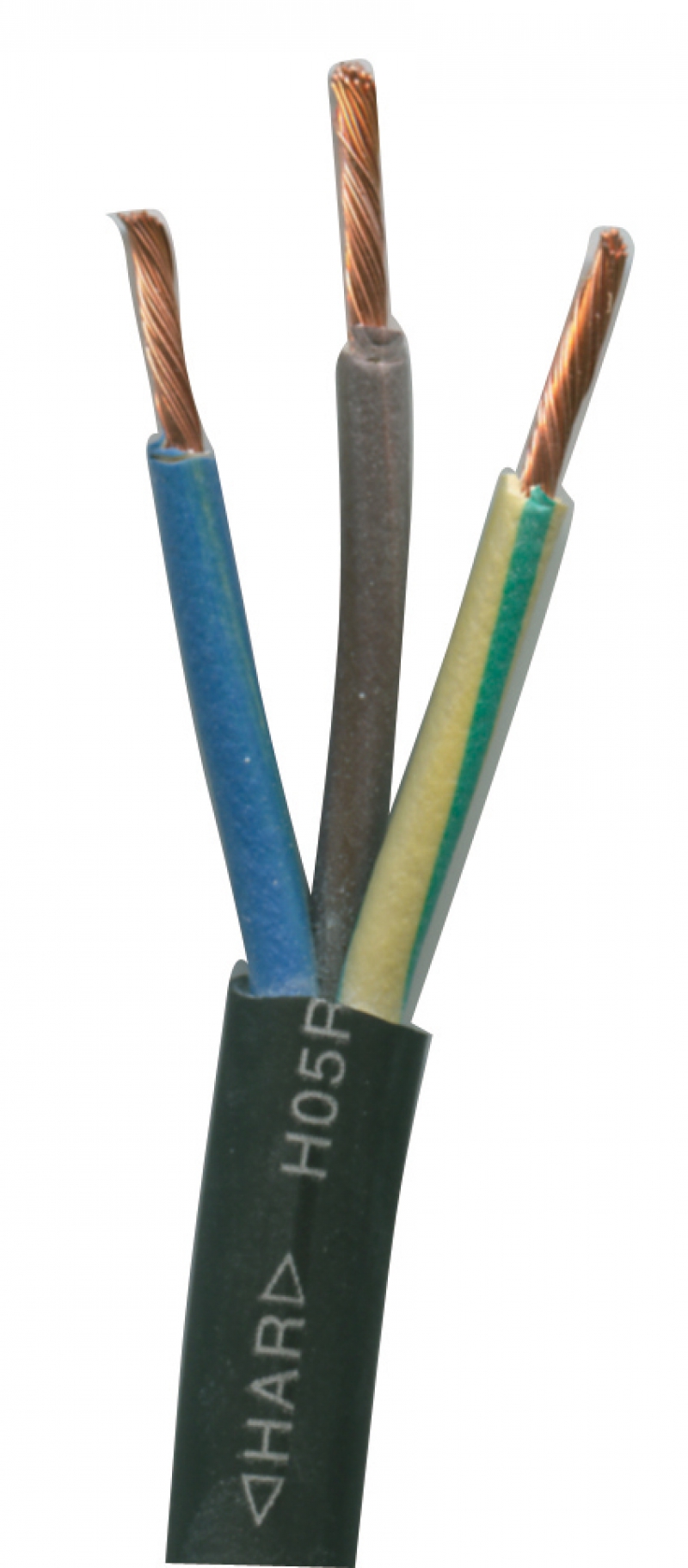 Câbles souples HO5RR-F âme cuivre nu câblé isolant élastomère/gaine ext. élastomère noire tension nominale : 300/500 V - norme NF C 32-102 utilisations : alimentation de petits appareils mobiles ou semi-fixes produisant de la chaleur (cuisson,radiateurs, etc.) rayon de courbure : 3 fois le diamètre extérieur