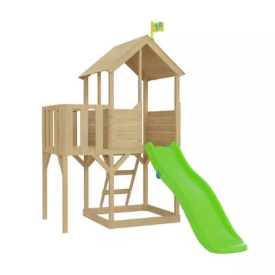 Cabane pour enfant dans les arbres TP Toys avec toboggan et balcon
