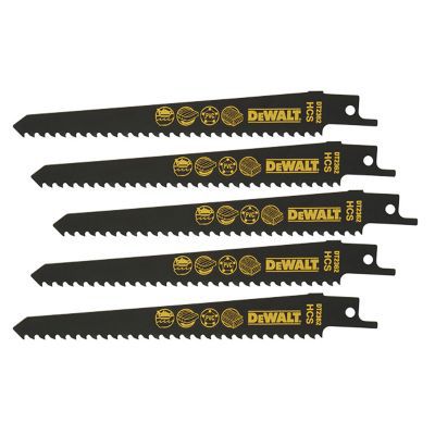5 lames de scie égoïne BIM DeWalt Bois et métal
