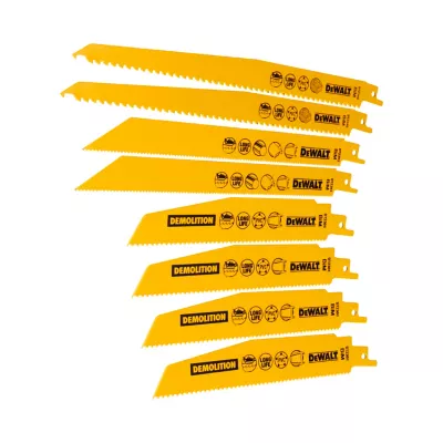 8 lames de scie égoïne U DeWalt Bois, plastique, métal