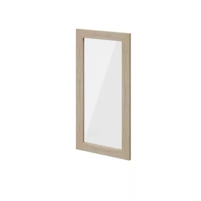 Porte battante verre transparent effet chêne GoodHome Atomia H. 74,7 x L. 37,2 cm