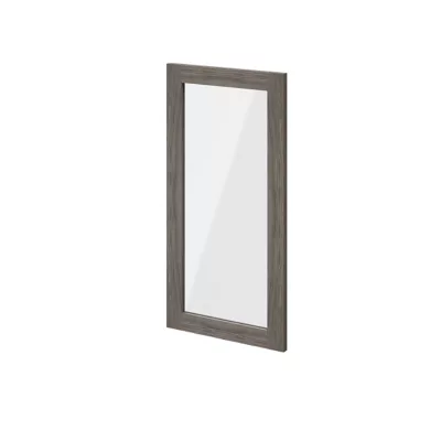 Porte battante verre transparent effet chêne grisé GoodHome Atomia H. 74,7 x L. 37,2 cm