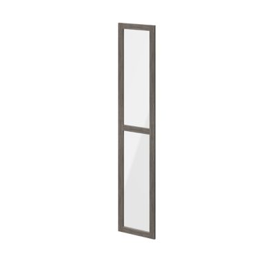 Porte battante verre transparent effet chêne grisé GoodHome Atomia H. 187,2 x L. 37,2 cm