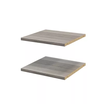 2 tablettes effet chêne grisé GoodHome Atomia L. 33,9 x P. 33,2 cm