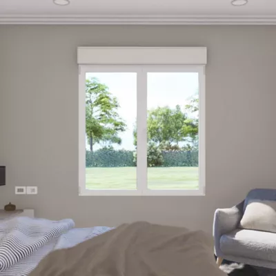 Fenêtre aluminium 2 vantaux oscillo-battant + volet roulant électrique GoodHome blanc - l.100 x h.125 cm
