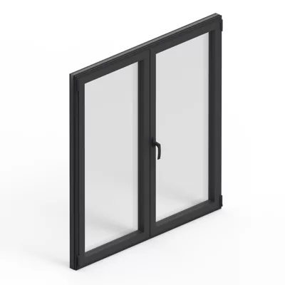 Fenêtre alu 2 vantaux oscillo-battant GoodHome gris - l.120 x h.75 cm