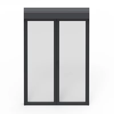 Image principale de Fenêtre aluminium 2 vantaux oscillo-battant + volet roulant électrique GoodHome gris - l.100 x h.115 cm