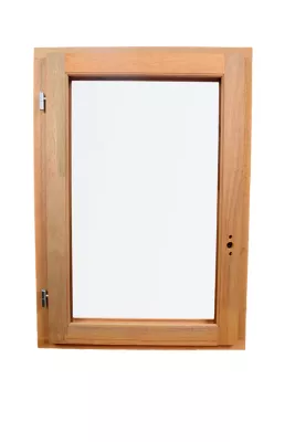 Fenêtre 1 vantail tirant gauche double vitrage GoodHome en bois marron l.55 x H.77,8 cm