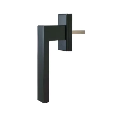 Poignée aluminium carré gris pour fenêtre pvc