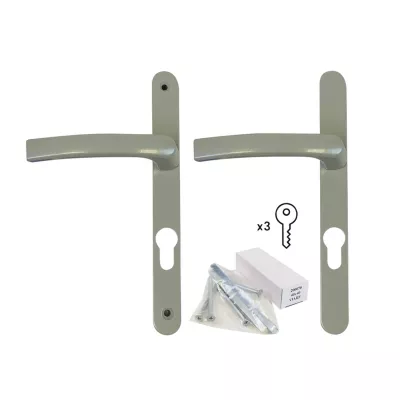 Image principale de Poignée aluminium carré cylindre argent pour porte fenêtre bois