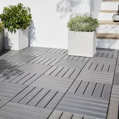 Dalle clipsable composite gris Lempa 30 x 30 cm vendue par 4 pièces