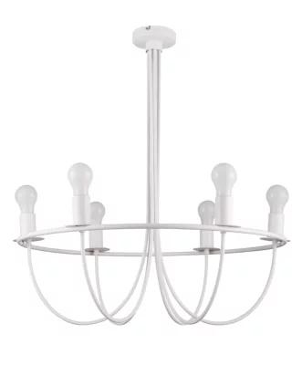 Lustre Biham 6 ampoules E27 IP20 blanc