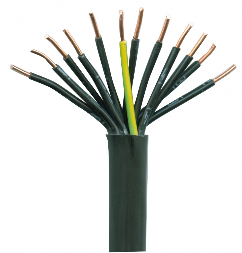 Câbles industriels rigides U1000 R2V âme cuivre nu massif 1,5 à 4 mm2 - âme cuivre nu câblé 6 mm2 et plus isolant PRC/gaine de bourrage/gaine ext. PVC noir tension nominale : 1000 V - norme NF C 32-321 utilisations : installations industrielles, colonnes montantes d'immeubles, pose sans protection mécanique à l'air libre, fixé aux parois ou sur chemins de câbles, pose avec protection mécanique pour les branchements souterrains, rayon decourbure : 6 fois le diamètre extérieur
