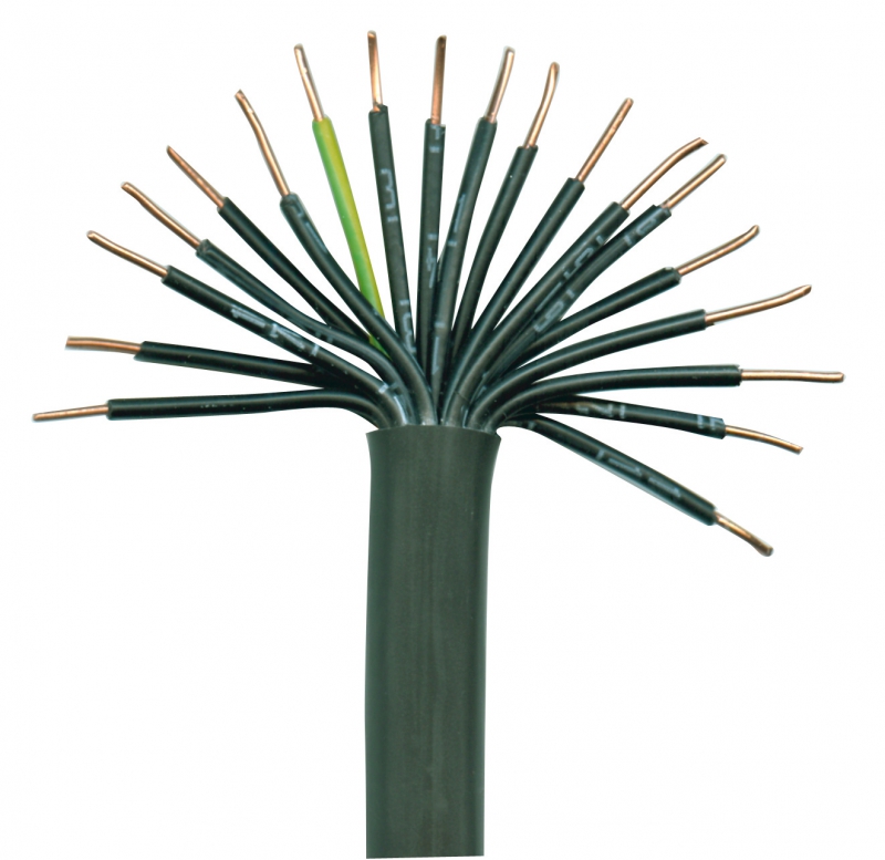 Câbles industriels rigides U1000 R2V âme cuivre nu massif 1,5 à 4 mm2 - âme cuivre nu câblé 6 mm2 et plus isolant PRC/gaine de bourrage/gaine ext. PVC noir tension nominale : 1000 V - norme NF C 32-321 utilisations : installations industrielles, colonnes montantes d'immeubles, pose sans protection mécanique à l'air libre, fixé aux parois ou sur chemins de câbles, pose avec protection mécanique pour les branchements souterrains, rayon decourbure : 6 fois le diamètre extérieur