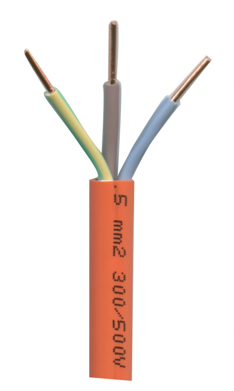Câbles de sécurité incendie PYROLYON-SNA résistant au feu - non propagateur de la flamme âme cuivre nu massif isolant élastomère de silicone/gaine polyoléfine sans halogène orange tension nominale : 300/500 V - norme NF C 32-310