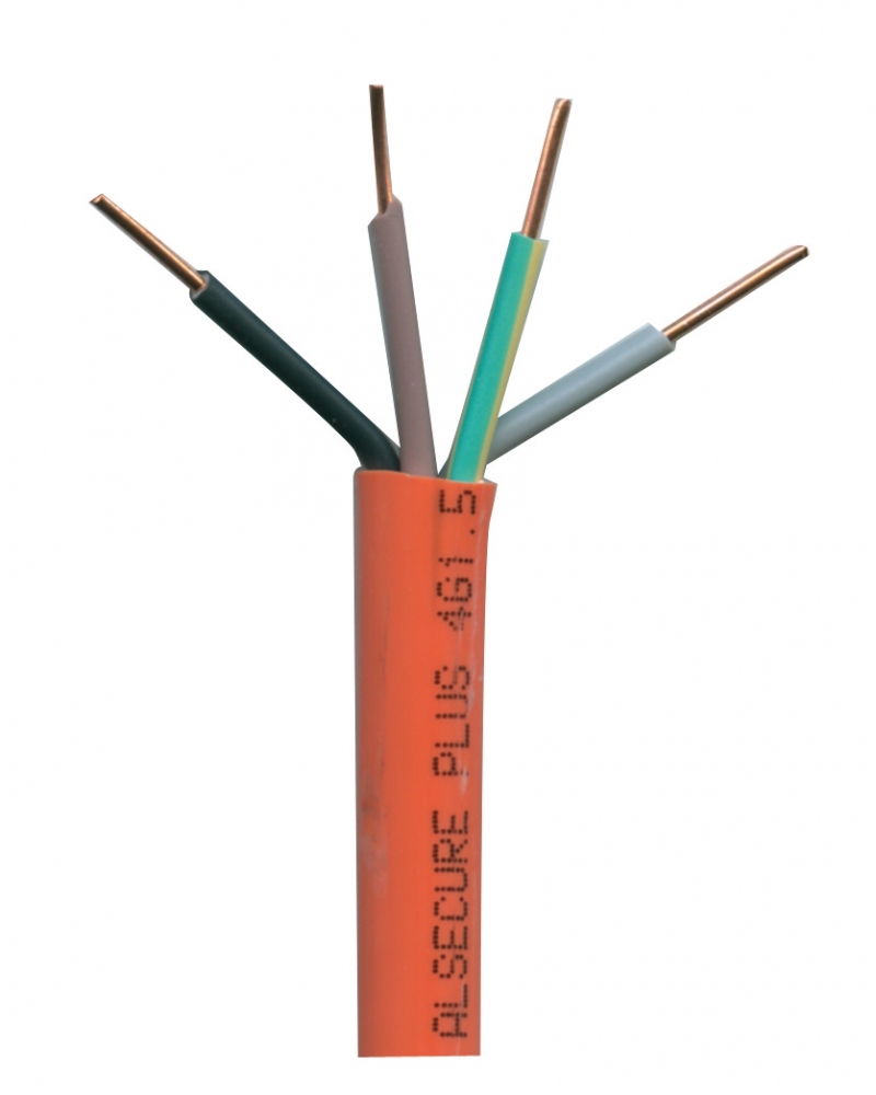 Câbles de sécurité incendie PYROLYON-SNA résistant au feu - non propagateur de la flamme âme cuivre nu massif isolant élastomère de silicone/gaine polyoléfine sans halogène orange tension nominale : 300/500 V - norme NF C 32-310