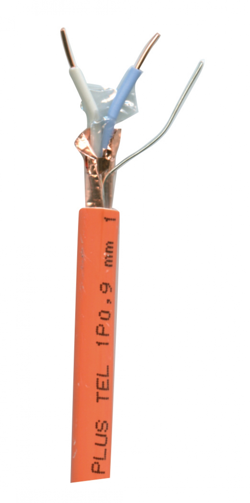 Câble téléphone PYROLYON résistant au feu - NF C 32-310 conducteur cuivre nu, isolation élastomère de silicone, gaine polyoléfine orange conditionnement en touret de 500 m ( à la coupe ) - tarifé au 100 ml