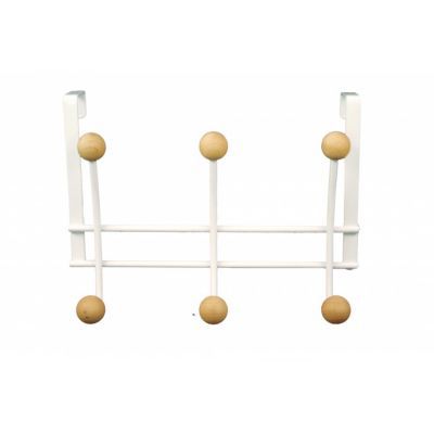 Porte-manteau à suspendre métal blanc Form Zibo 6 têtes
