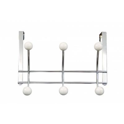 Porte-manteau à suspendre métal blanc Form Giza 6 têtes