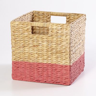 Boîte de rangement en fibre naturelle Mixxit coloris rose