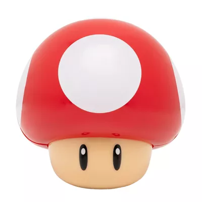 Lampe Super Mario rouge, veilleuse décorative champignon 3D et sons, l.12,5 x H.12 cm sans fil, Paladone