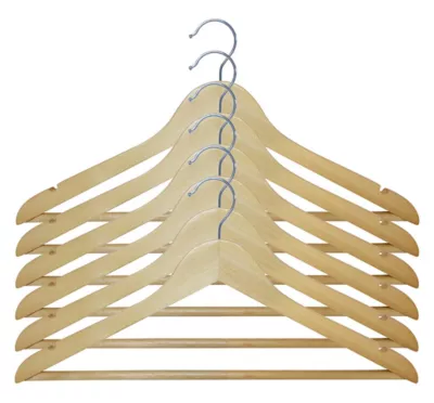 Ensemble de 6 cintres Maipo L. 44,5 cm bois naturel