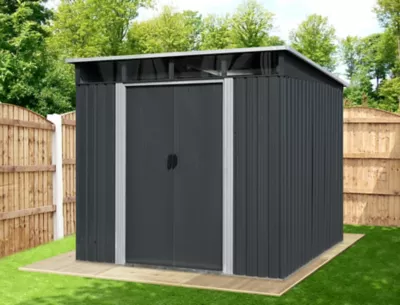 Abri de jardin en métal coloris gris ép.0,3 mm surface extérieure 4,59 m²