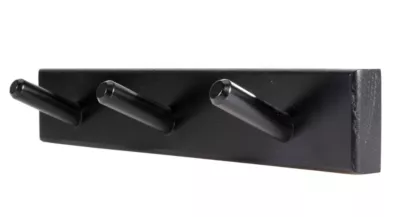 Porte-manteaux mural à 3 têtes L. 30 cm bois noir