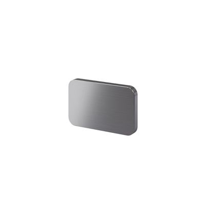 Poignée grise mate en acier GoodHome Atomia H. 2,3 x L. 3,7 x P. 2,05 cm vendue par 2