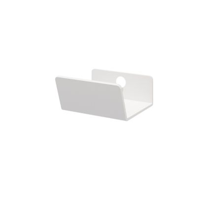 Poignée blanche en acier GoodHome Atomia H. 2,1 x L. 3,7 x P. 3,4 cm vendue par 2