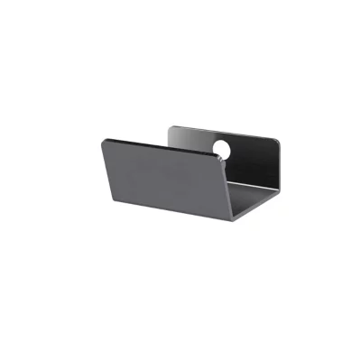Poignée grise mate en acier GoodHome Atomia H. 2,1 x L. 3,7 x P. 3,4 cm vendue par 2