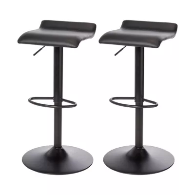 Lot de 2 tabourets de bar GoodHome Karonda noir