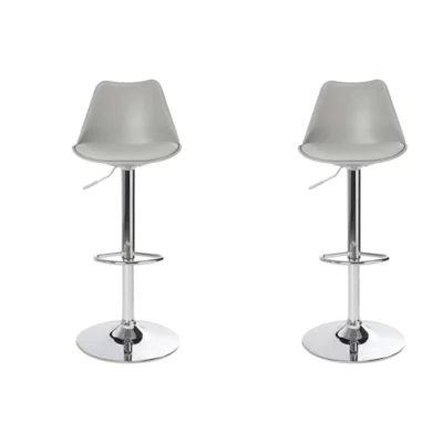 Lot de 2 tabourets de bar GoodHome Huito Gris