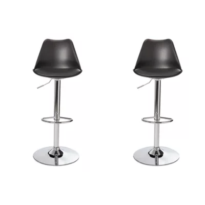 Lot de 2 tabourets de bar GoodHome Huito noir