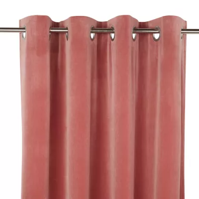 Rideau tamisant à œillets effet velours Valgreta vieux rose l.140 x H.260cm GoodHome