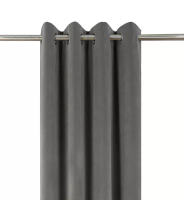 Rideau tamisant à œillets effet velours Valgreta gris clair l.140 x H.260cm GoodHome
