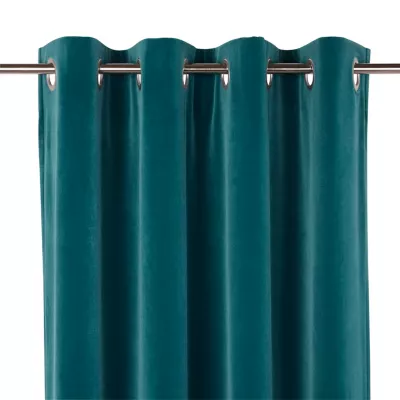 Rideau tamisant à œillets effet velours Valgreta vert l.140 x H.260cm GoodHome