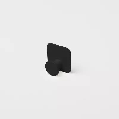 Patère salle de bains à visser ou à coller 1 tête GoodHome Koros en acier coloris noir