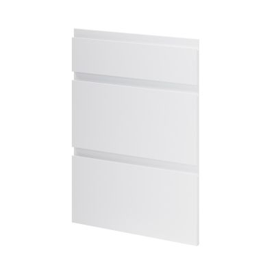 Façade de cuisine 1 tiroir et 2 casseroliers Garcinia gris clair brillant l. 50 cm x H. 72 cm GoodHome