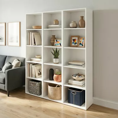 Etagère bibliothèque blanche GoodHome Atomia H. 187,5 x L. 150 x P. 35 cm