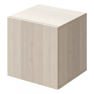 Cube de rangement avec porte effet chêne GoodHome Atomia H. 37,5 x L. 37,5 x P. 37 cm