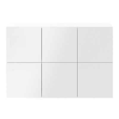 Buffet suspendu avec 6 portes blanches GoodHome Atomia H. 75 x L. 112,5 x P. 22 cm