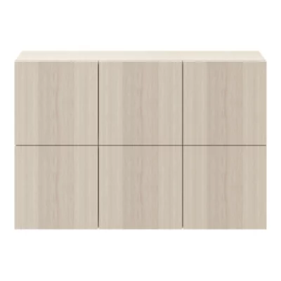 Buffet suspendu avec 6 portes effet chêne GoodHome Atomia H. 75 x L. 112,5 x P. 22 cm