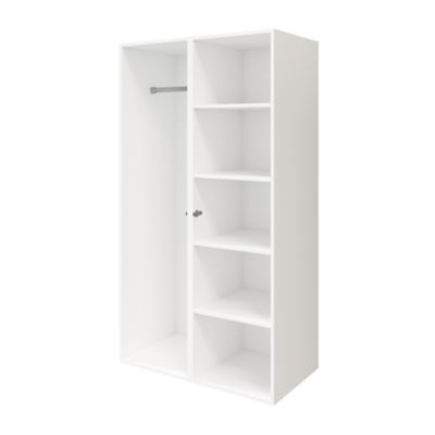 Armoire penderie portes battantes blanches 5 étagères GoodHome Atomia H. 187,5 x L. 100 x P. 60 cm