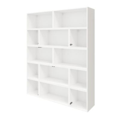 Étagère semi ouverte blanche et grise claire mate GoodHome Atomia H. 187,5 x L. 150 x P. 37 cm