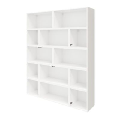 Étagère semi ouverte blanche et anthracite mate GoodHome Atomia H. 187,5 x L. 150 x P. 37 cm