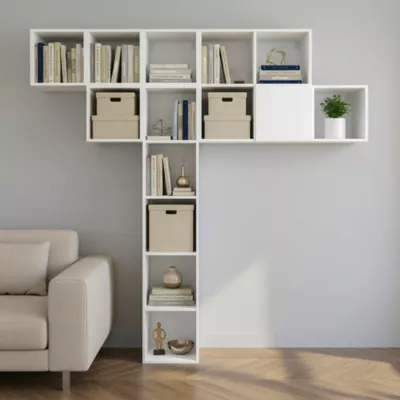 Composition de rangement mural blanc GoodHome Atomia H. 225 x L. 225 x P. 37 cm