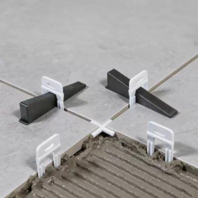 Lot 100 cales croisillons niveleurs carrelage Diall 12mm