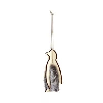 Boule de noel figurine pingouin bois